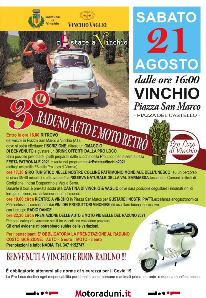 3° RADUNO DI AUTO E MOTO RETRO' 2021 - motoraduno - Vinchio AT
